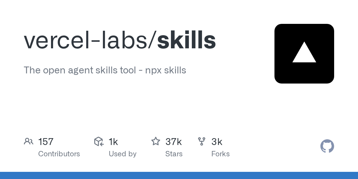 Related image for skills, the Vercel Labs CLI for finding and installing open agent skills