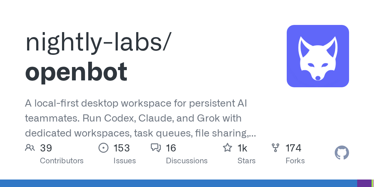 Related image for OpenBot, a local-first desktop workspace for persistent AI teammates