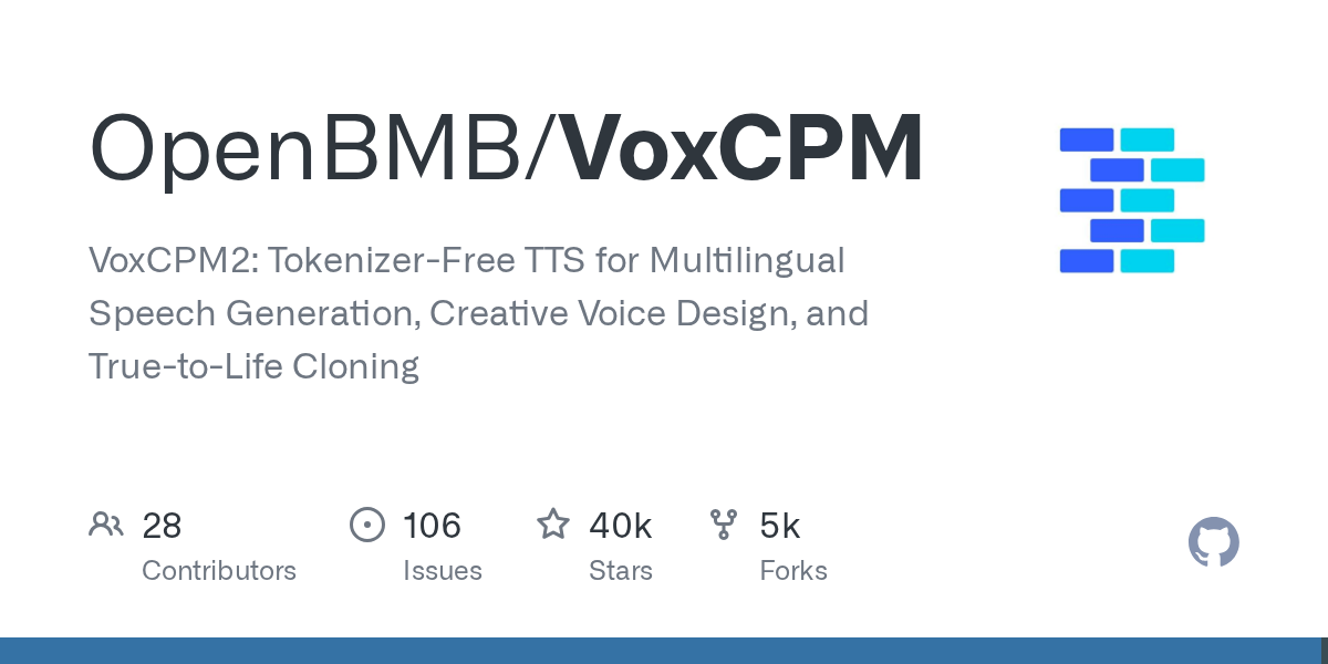 Related image for VoxCPM, a multilingual text-to-speech model with voice design and cloning