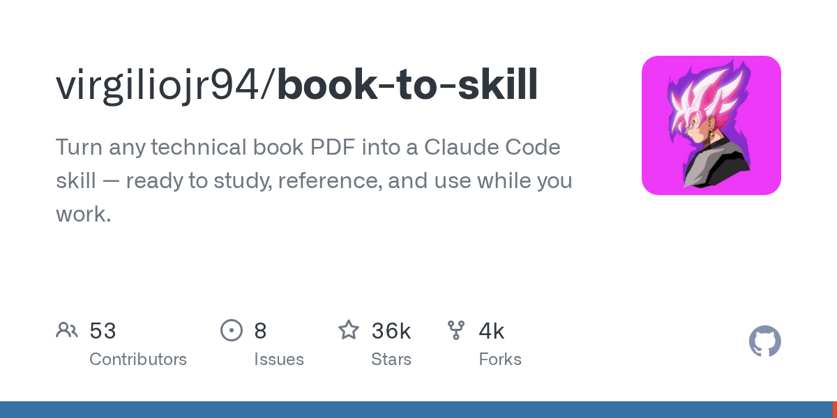 Related image for book-to-skill, which turns technical books into agent skills